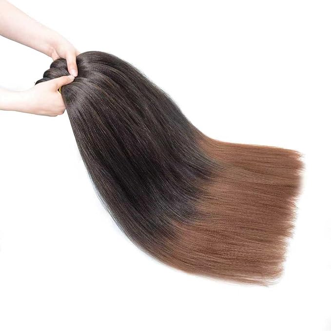 AQINBEL Braiding Hair 26 Inches 8 Bundles/Packs Crochet Twist Pre Stretched Braiding Hair for Braids Yaki Straight Texture Ombre Braiding Hair Extensions for Women(Black/30#)