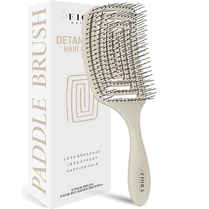 Fiora Naturals Paddle Hair Brush for Thick Hair - Detangler Brush for women - Vented Hairbrush for Gentle Detangling, Best Hair Brush for Wet or Dry Hair
