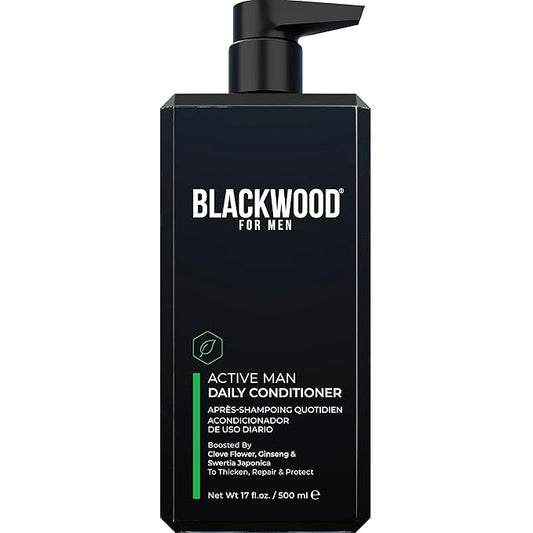 BLACKWOOD FOR MEN Active Man Daily Hair Conditioner for Men, Thickening Conditioner, Deep Nourishing Treatment for Shine, Hair Loss & Dandruff - Natural Vegan Formula Sulfate-Free, Paraben-Free,17 oz