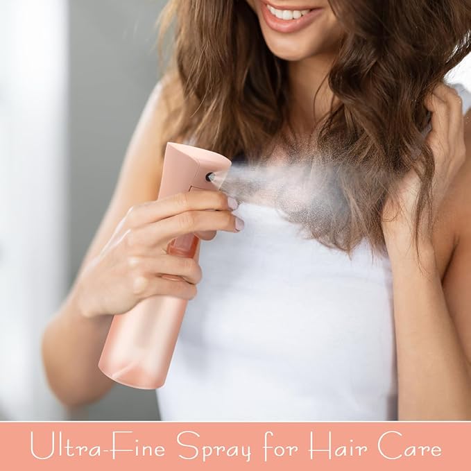 Empty Spray bottles, Spray Water Bottle Fine Mist Refillable, Continuous Spray Bottle for Hair, Skin Care, Showering Pets, Plants, travel, Cleaning and Ironing 6.8 Ounce (Brown)