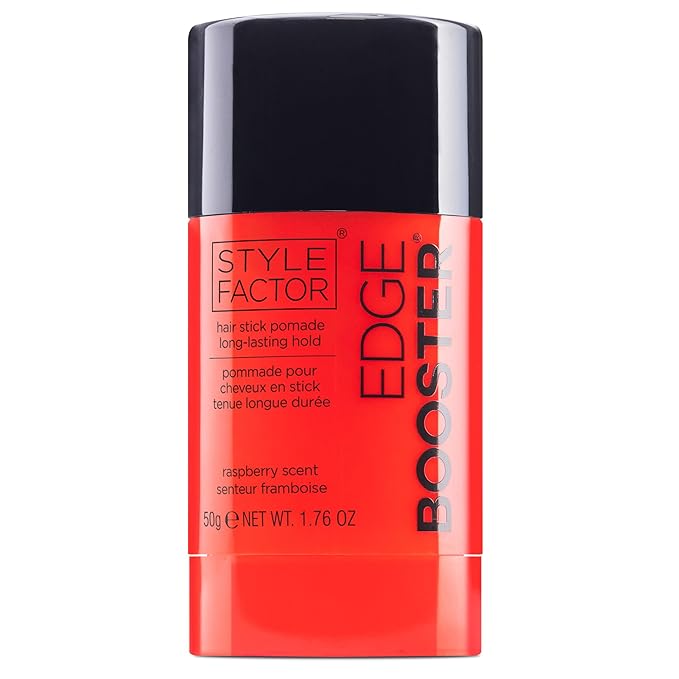 Style Factor EDGE BOOSTER Hair Wax Stick Pomade with Beeswax | Strong Hold Slick Stick for Flyaways, Edges & Baby Hair for Sleek Buns & Ponytails | Stocking Stuffers for Women Girls Teen | Raspberry