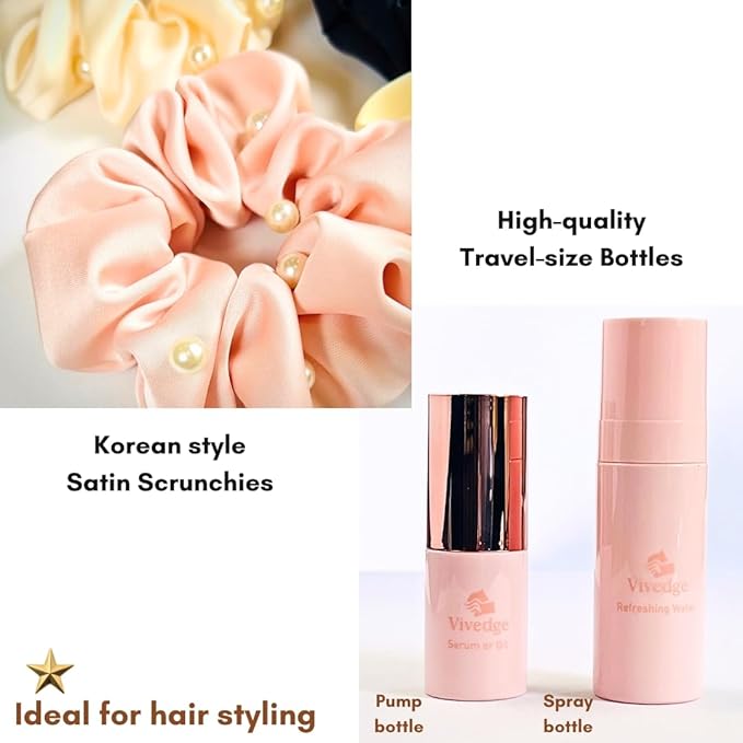 VIVEDGE| Curly Hair Carbon Comb Set | Carbon Fiber Detangler Wide Tooth Parting Combs anti static frizz-free with Premium Acccessories for Styling | Gift for loved ones (Black-Pink)