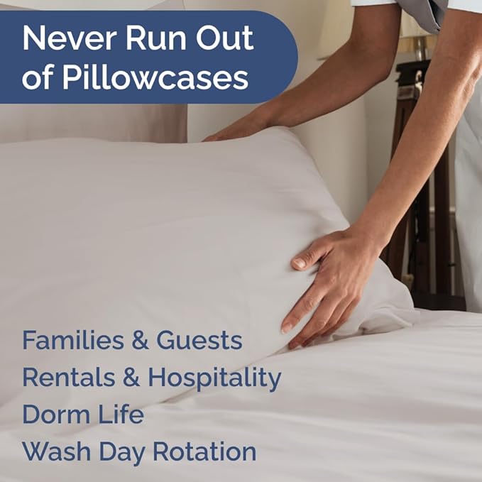 King Pillow Cases Set of 8 - Ultra Soft Hotel Quality Pillowcase Covers - Comfy. Cozy & Wrinkle Free - Shrink, Stain and Fade Resistant - Machine Washable Pillow Protectors - 8 Piece Set - Light Grey