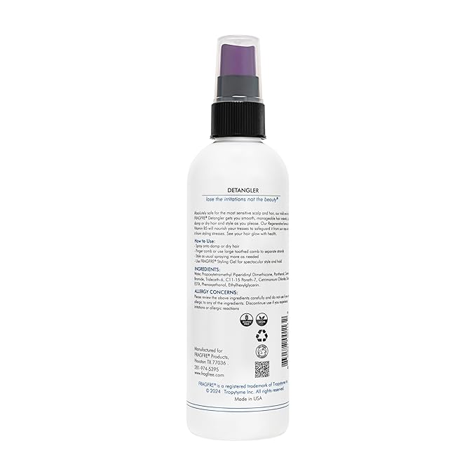 Hair Detangler Spray, 8 oz - Leave in Conditioner for Sensitive Skin and Scalp - Styling Heat Protectant Spray - Gluten Free Vegan Cruelty Free
