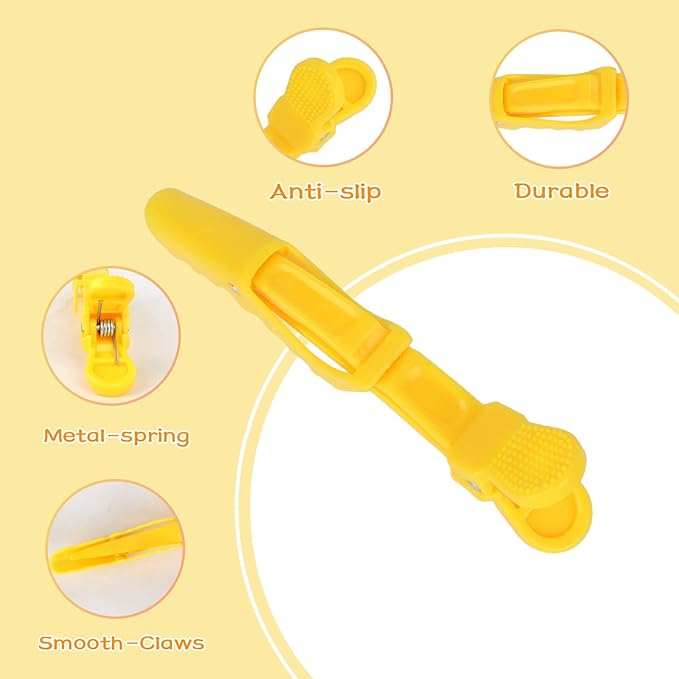Ondder 24 Pack Alligator Hair Clips, 4.5 inch Clips for Hair Sectioning, Hair Styling Accessories for Women Men Girls Teens, Yellow