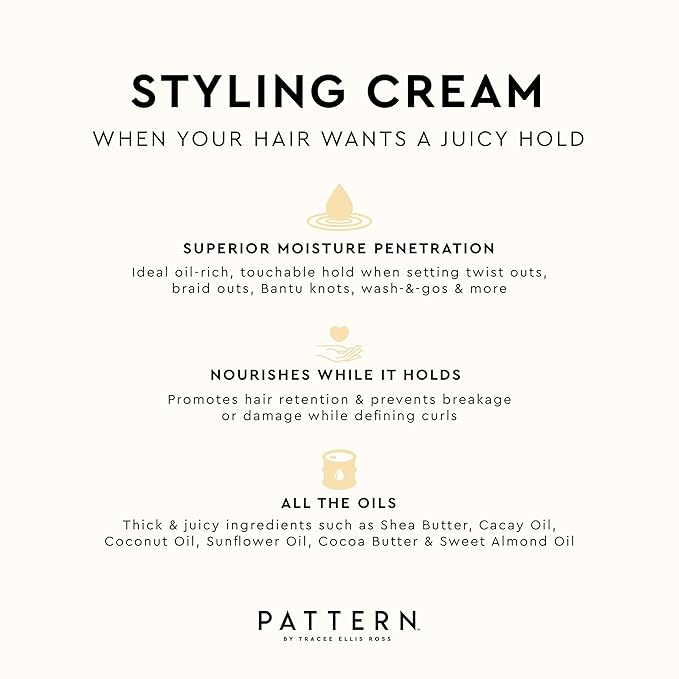 PATTERN Beauty by Tracee Ellis Ross Styling Cream 15 fl oz - Hold & Definition for Curly Hair 3b-4c