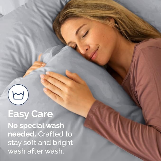 King Pillow Cases Set of 2 - Ultra Soft Hotel Quality Pillowcase Covers - Comfy, Cozy & Wrinkle Free - Shrinkage, Stain & Fade Resistant - Machine Washable Pillow Protectors - 2 Piece Set - Steel Blue