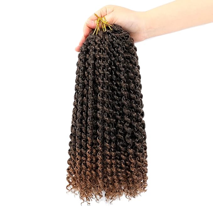 Dansama 7 Packs Passion Twist Hair Water Wave Braiding Hair for Butterfly Style Crochet Braids Bohemian Hair Extensions (12inch (Pack of 7), T1B/30)