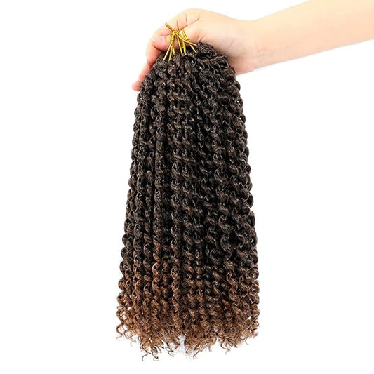 Dansama 7 Packs Passion Twist Hair Water Wave Braiding Hair for Butterfly Style Crochet Braids Bohemian Hair Extensions (12inch (Pack of 7), T1B/30)