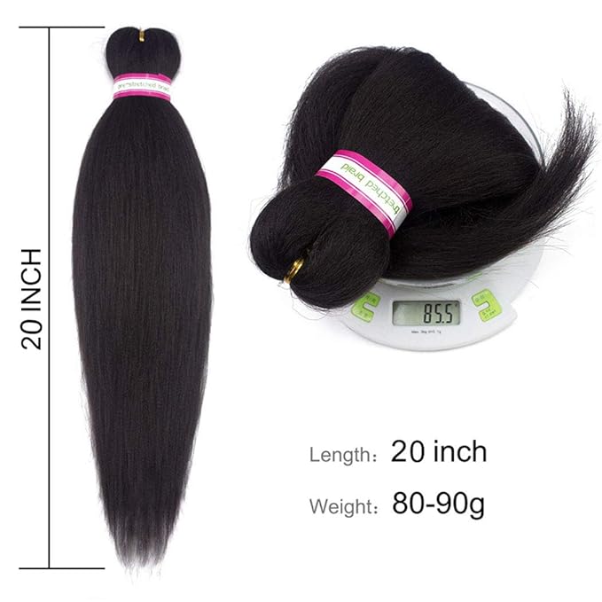 Dorsanee Dark Brown Braiding Hair Pre Stretched 20 Inch 8 Packs Braiding Hair Extensions for Crochet Box Braids Twists Locs Hair Itch Free Soft Yaki Texture Hot Water Setting (20inch,#4)