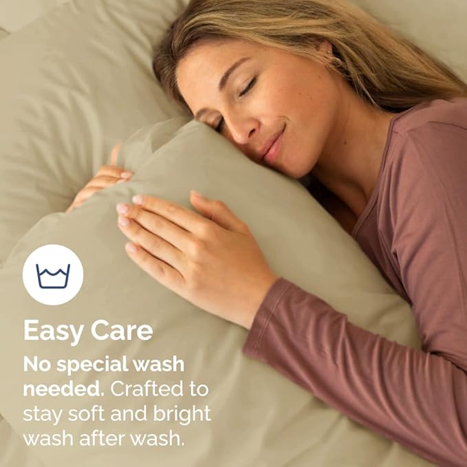 Queen Pillow Cases Set of 10 - Ultra Soft Hotel Quality Pillowcase Covers - Comfy & Wrinkle Free - Shrink, Stain and Fade Resistant - Easy-Care, Machine Washable Pillow Protectors - 10 Pcs Set - Beige