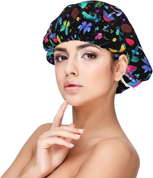 Silk Hair Bonnet for Sleeping, Double Layer Hair Bonnet for Curly Natural Frizz