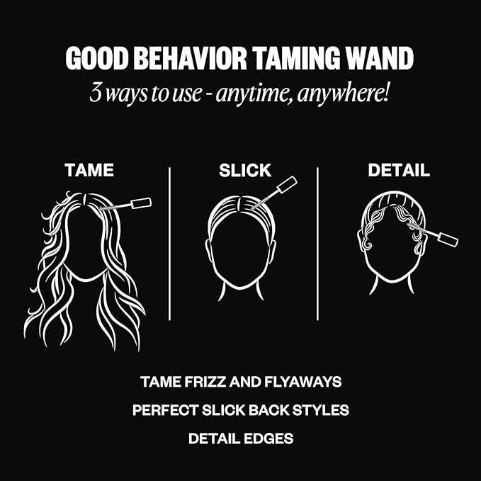 IGK Good Behavior Frizz & Flyaway Taming Wand (Pack of 2) | Instantly Smooths Flyaways, Slicks Back Styles & Details Edges | 24-Hour Frizz Control | Vegan + Cruelty Free