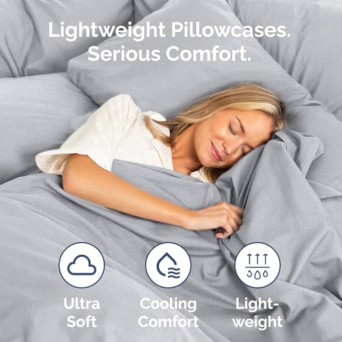 Queen Pillow Cases Set of 2 - Ultra Soft Hotel Quality Pillowcase Covers - Comfy, Cozy & Wrinkle Free - Shrink, Stain & Fade Resistant - Machine Washable Pillow Protectors - 2 Piece Set - Steel Blue