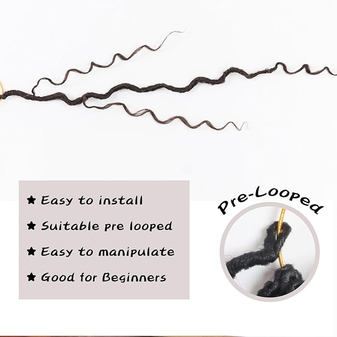 Goddess Locs Crochet Hair 18 Inch 9 Packs Synthetic Faux Locs Crochet Hair for Black Women, River Locs Hair Extensions Style Pre looped Crochet Locs with Curly Ends