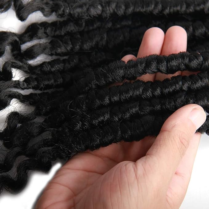 12 Inch Black Crochet Hair For Black Women 8 Packs Crochet Braids Spring Twist Crochet Braiding Curly Crochet Hair Spring Twist Hair Curl End (12inch (Pack of 8), 1B#)