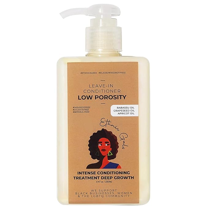 Low Porosity Leave In Conditioner, with Shea Butter & Aloe - 9.5 fl oz - Deep Moisturizing Conditioner Hydration for Curly Natural Hair, Low Porosity Hair Products | Ethnic Gals
