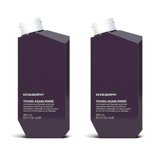 KEVIN.MURPHY YOUNG.AGAIN.RINSE - Moisturising Anti-Ageing Conditioner for Ageing, Dry, Damaged & Brittle Hair - Repair with Amino Acids - Sulphate & Paraben Free - 250 mL / 8.4 fl oz (Pack of 2)