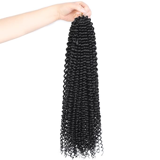 Lady Miranda Passion Twist Hair 18 Inch Jerry Curl Crochet Hair 3X Braid Hair Passion Twist Crochet Hair for Black Women Afro kinky Curly Braiding Hair Extensions (1B#)