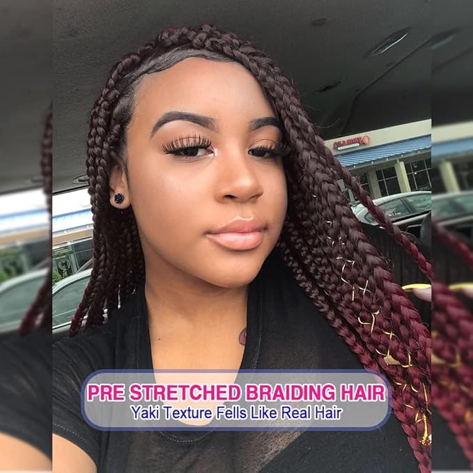 8 Pack 16" 55G/Pack Pre Stretched Braiding Hair Extensions 1Bbug