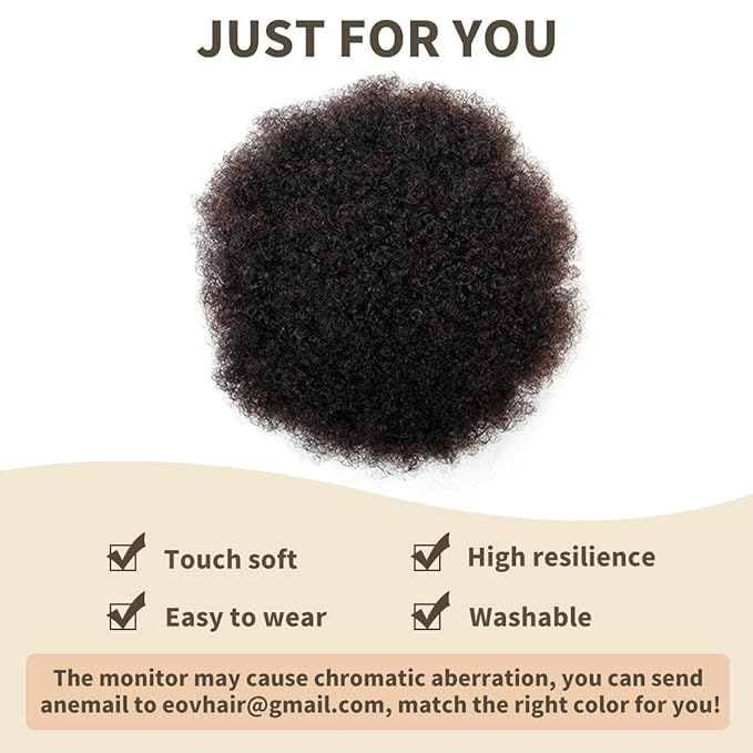 isheeny Curly Ponytail Extension Human Hair Medium Drawstring Ponytail 2pcs For Girls, An Innovative Design For African Puffs, Delicate And Cute Loose Kinky Curls Hairpiece For Style Transformation