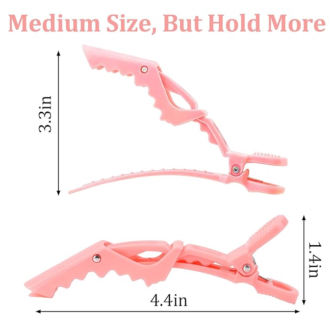 30 Pack Alligator Hair Clips for Styling, Sectioning Crocodile hair Clips Professional Barber Accessories for Salon of Thick Curly Volume Hair (Pink)