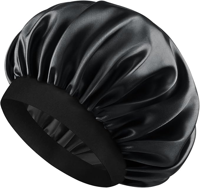 Satin Silk Bonnet for Men & Women, Double Layer Silk Sleep Bonnets, Soft Satin Lined Bonnet for Curly & Natural Hair