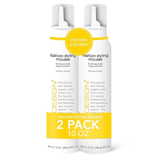 TRI Fashion Volumizing Mousse for Wavy Hair - Taming Curls, Frizz Control & Shine, Styling Foam for Women - 10 Ounce (2 Pack)