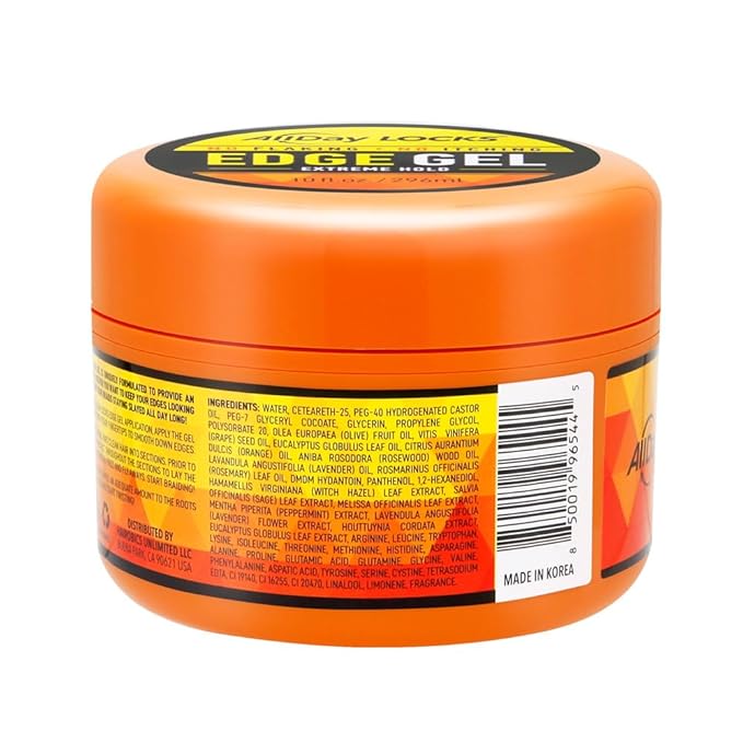 AllDay Locks Edge Gel (10 oz) | Extreme Hold, Moisturizing Edge Control Smoother | Eucalyptus, Rosemary, Olive Oil | No Frizz, Flakes, or Grease | Sleek 'n Slay Edge & Baby Hairs | 10 oz