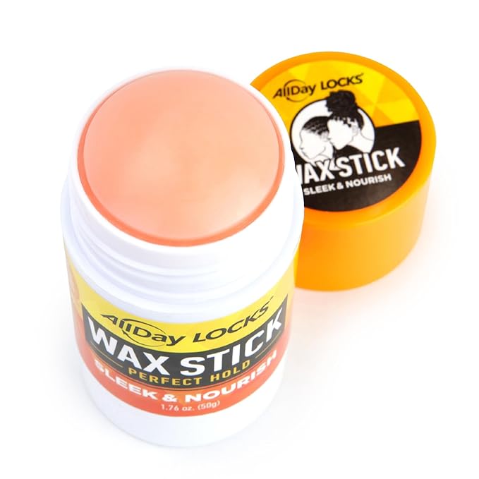 AllDay Locks Wax Stick (1.76 oz) | Hair Styling Edge Control Slick Stick | Non-Greasy, Easy-to-Use | Compact & Mess-Free Frizz Tamer | Olive, Coconut, Avocado, Shea Infused | 1.76 oz