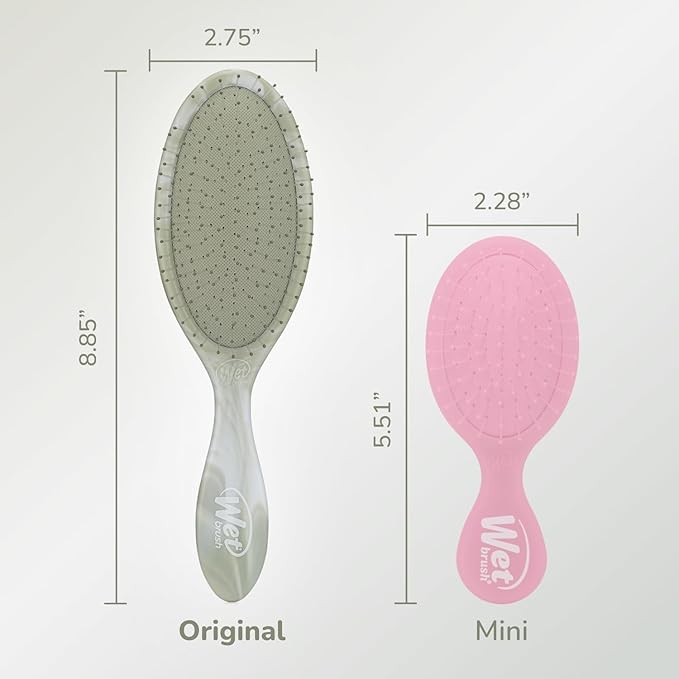 Wet Brush Original Detangler Hair Brush, Green (Watercolor Waves), Ultra-Soft IntelliFlex Bristles, Detangling Bristles Glide Through Tangles (Wet Dry & Damaged Hair), Women & Men (Pack of 2)