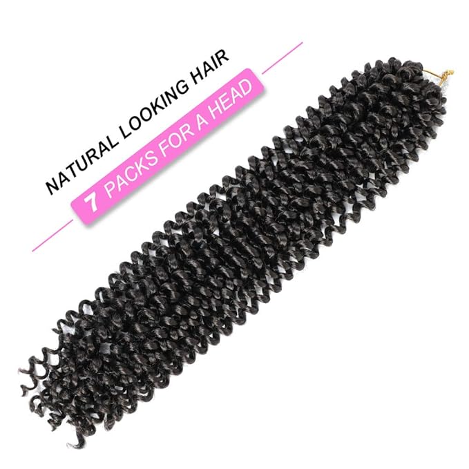 Dansama Passion Twist Hair 24 inch : Water Wave Crochet Hair Braiding Hair for Bohemian Crochet Braids Hair Extensions (24inch (Pack of 7), #4)