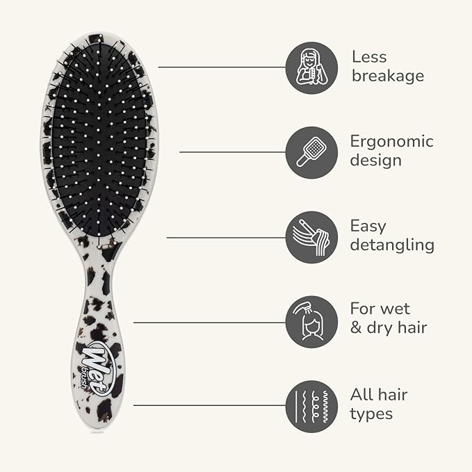 Wet Brush Original Detangler Hair Brush, Tan Leopard (Safari), Ultra-Soft IntelliFlex Bristles, Detangling Bristles Glide Through Tangles (Wet Dry & Damaged Hair), Women & Men (2 Pack)