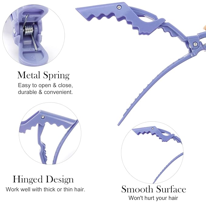 Ondder Colorful Alligator Sectioning Hair Clips, 24 Pack Large Hair Styling Accessories for Coloring, Cutting, and Salon Use - Women, Men, and Teens