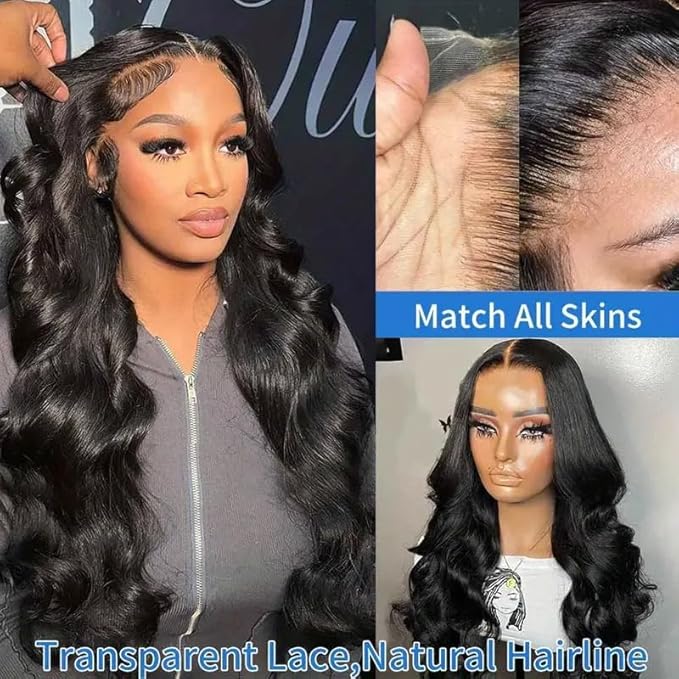Full Body Wave Lace Front Wigs Human Hair Pre Plucked 220% Density 13x6 Glueless HD Lace Frontal Wigs Human Hair for Women Natural Color Brazilian Virgin Hair 22 Inch