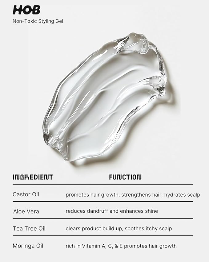 Hair Styling Gel - Extra Hold for Curly, Wavy, Slick Back, Edge Control, Braid Gel - Non Toxic, Frizz and Flake Free Hair Jam with All Natural Ingredients (3.4 Oz)