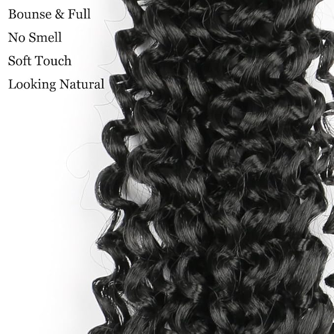 Passion Twist Hair Extensions Black Curly Crochet Hair 12 Inch Short Curly Braiding Hair 3 Packs Crochet Braids with Curls for Black Women(12",1B)