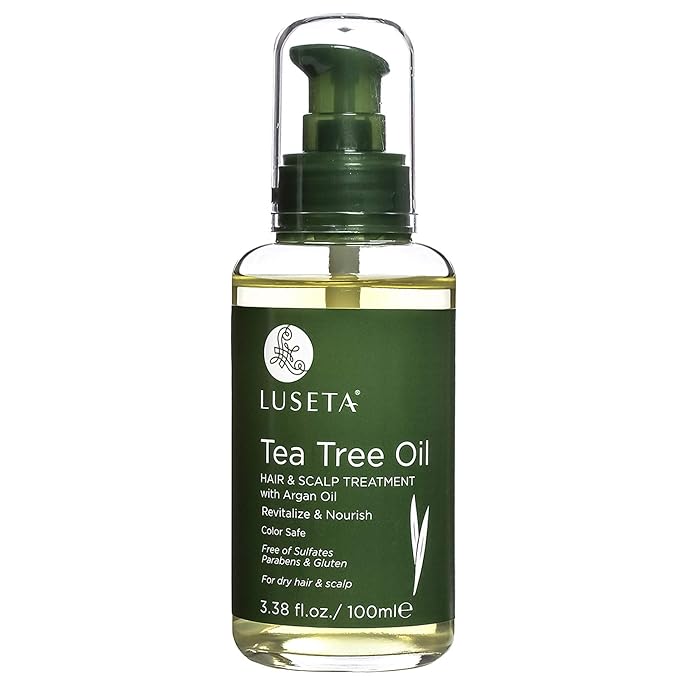 Luseta Tea Tree Oil for Hair, Hair Serum for For Damaged and Oily Hair, Revitalizing & Nourishing for Healthy Hair Color Safe Hair Oil 3.38 Fl oz