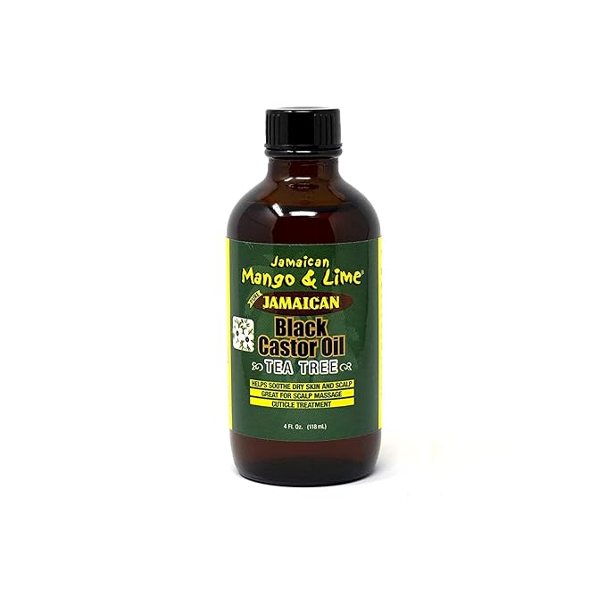 Jamaican Mango & Lime Black Castor Oil – Hair & Scalp Oil for Locs, Braids, Twists & Natural Hair – Strengthens, Moisturizes & Promotes Hair Growth (4oz (Pack of 1), Tea Tree)