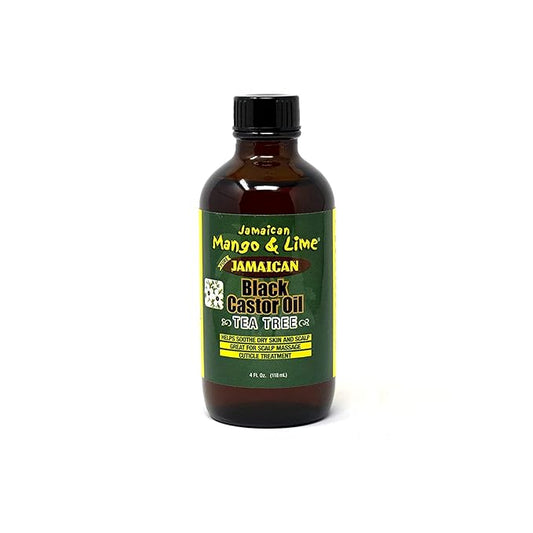 Jamaican Mango & Lime Black Castor Oil – Hair & Scalp Oil for Locs, Braids, Twists & Natural Hair – Strengthens, Moisturizes & Promotes Hair Growth (4oz (Pack of 1), Tea Tree)