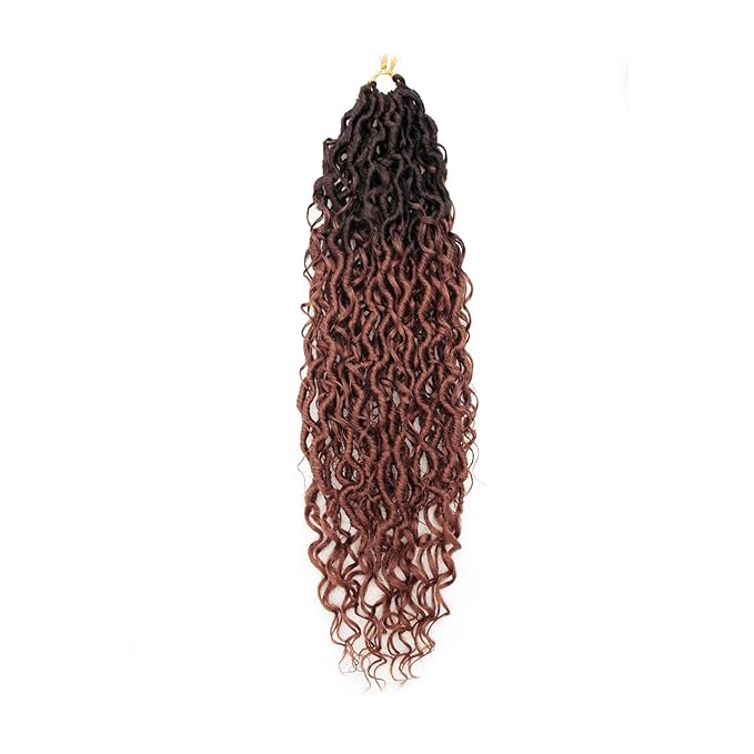 8Packs Goddess Locs Crochet Hair 18Inch Boho Faux Locs,Crochet Locs With Curly Ends River Hippie Locs Bohemian Locs Crochet Hair for Black Women(4/30, 18inch(Pack of 8))