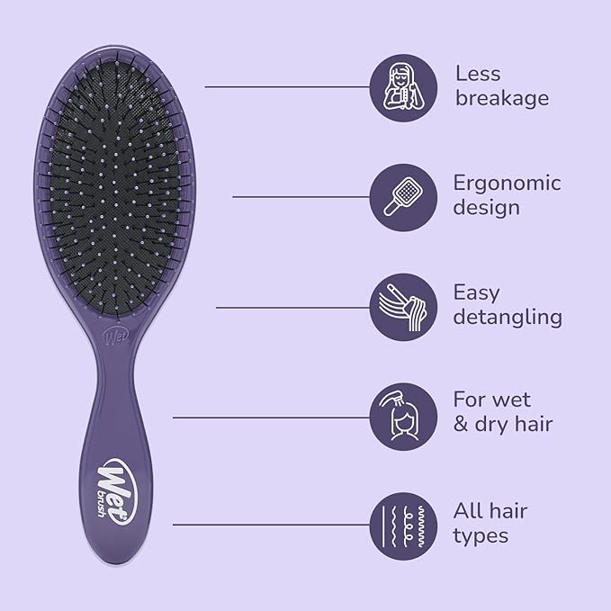 Wet Brush Original Detangler Hair Brush, Amazon Exclusive Purple - Ultra-Soft IntelliFlex Bristles - Detangling Hairbrush Glides Through Tangles For Wet, Dry & Damaged Hair - Women, & Men