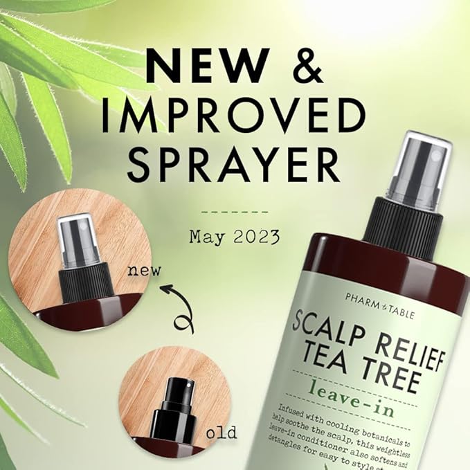 Leave In Conditioner Spray - Tea Tree Scalp Treatment - Anti-Dandruff and Dry & Itchy Scalp Treatment, Hydrating & Medicated Formula for Psoriasis and Scalp Care - Detangles & Nourishes Hair.