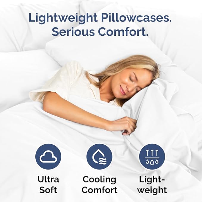 King Pillow Cases Set of 10 - Ultra Soft Hotel Quality Pillowcase Covers - Comfy & Wrinkle Free - Shrink, Stain and Fade Resistant - Easy-Care, Machine Washable Pillow Protectors - 10 Pcs Set - White