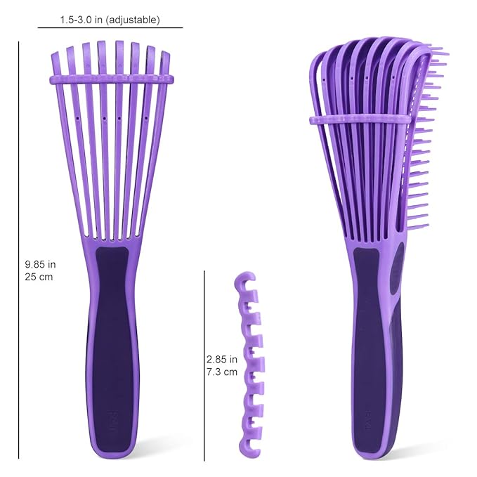 BESTOOL Detangling Brush for Natural Hair, Detangler for 3/4abc Curly, Coily, Kinky Hair, Detangle Wet/Dry Easily with No Pain (Purple)