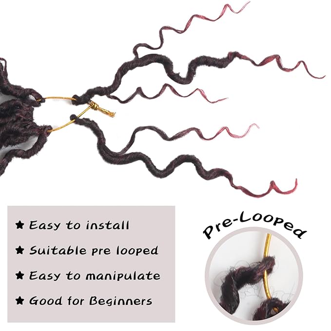 Goddess Locs Crochet Hair, 8 Inch 9 Packs Faux Locs Synthetic Crochet Hair for Black Women, Boho Style Pre looped crochet with Curly Ends