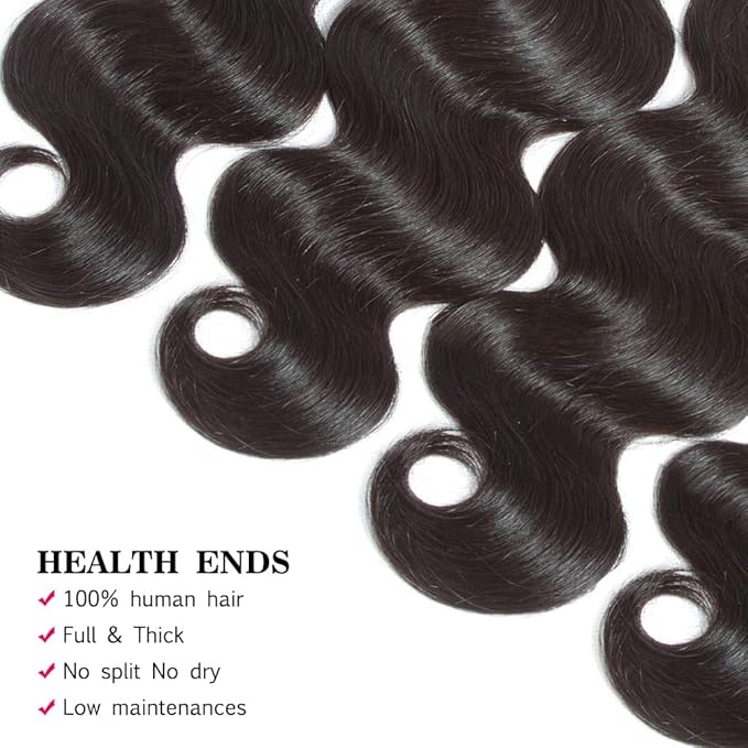 Beauty Princess Brazilian Human Hair Bundles Body Wave 10A Human Hair Weave 4 Bundles 20 22 24 26Inch