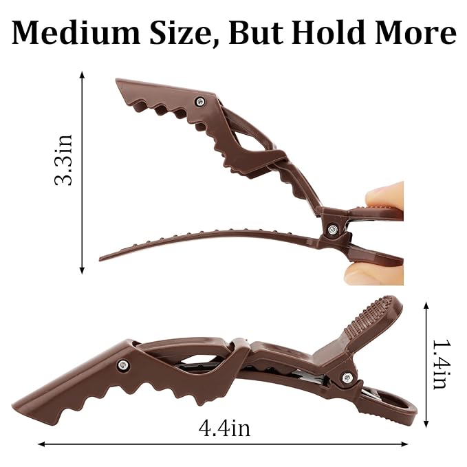 30 Pack Alligator Hair Clips for Styling, Sectioning Crocodile hair Clips Professional Barber Accessories for Salon of Thick Curly Volume Hair (Neutral)