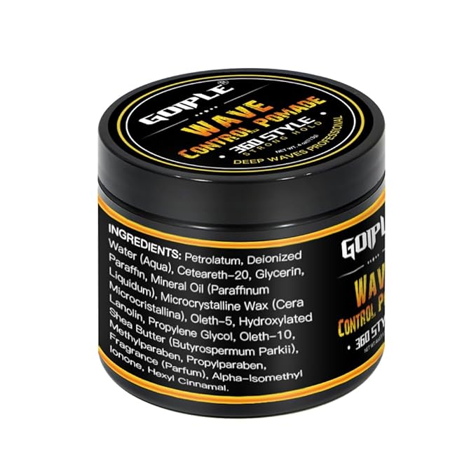 Natural Wave Pomade for Men Strong Hold, Easy Wash 360 Wave Training Hair Cream, Waves Grease for Men Promotes Layered Waves, Moisture, Control and Silky Shine with Rosemary Oil for Hair Growt Set