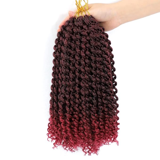 Dansama Passion Twist Hair Water Wave Braiding Hair for Butterfly Style Crochet Braids Bohemian Hair Extensions (12inch (Pack of 6), T1B/BUG)